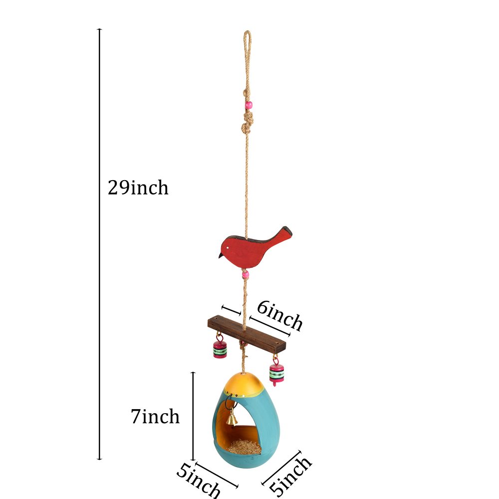 Moorni Blue Hanging Bird Feeder (5x5x29)