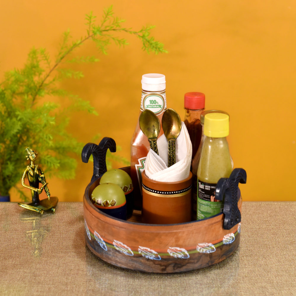 Moorni Autumn Leaf Multi-Purpose Stand in Round Shape