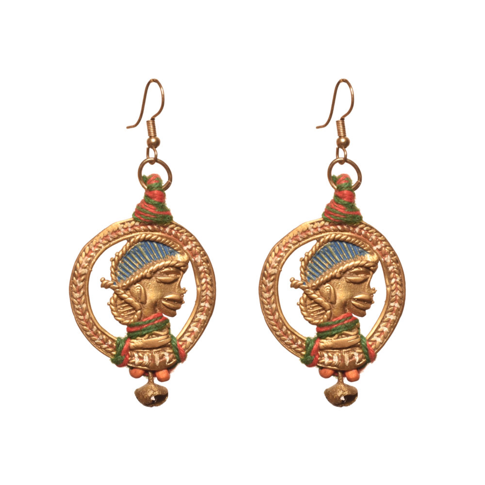 Moorni The waiting Empress Handcrafted Tribal Dhokra Earrings