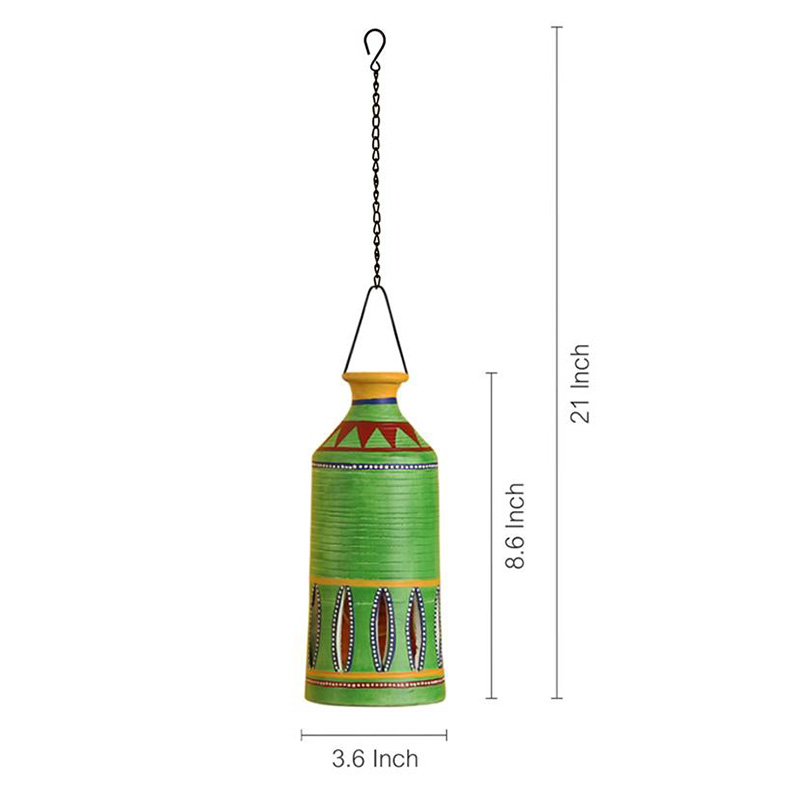 Moorni Roma-D Terracotta Pendant Lamp In Lemon Green