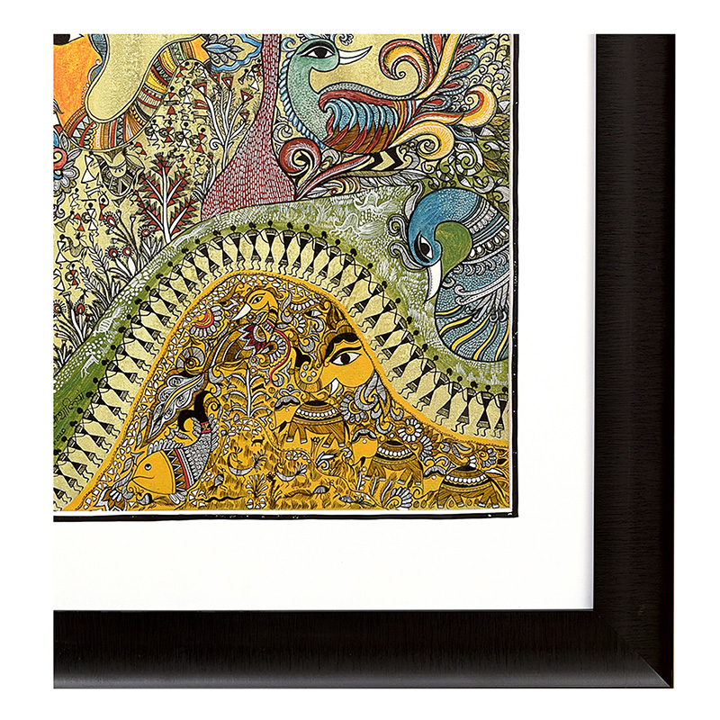 Moorni Wall Decor Warli-Madhubani Fusion Painting