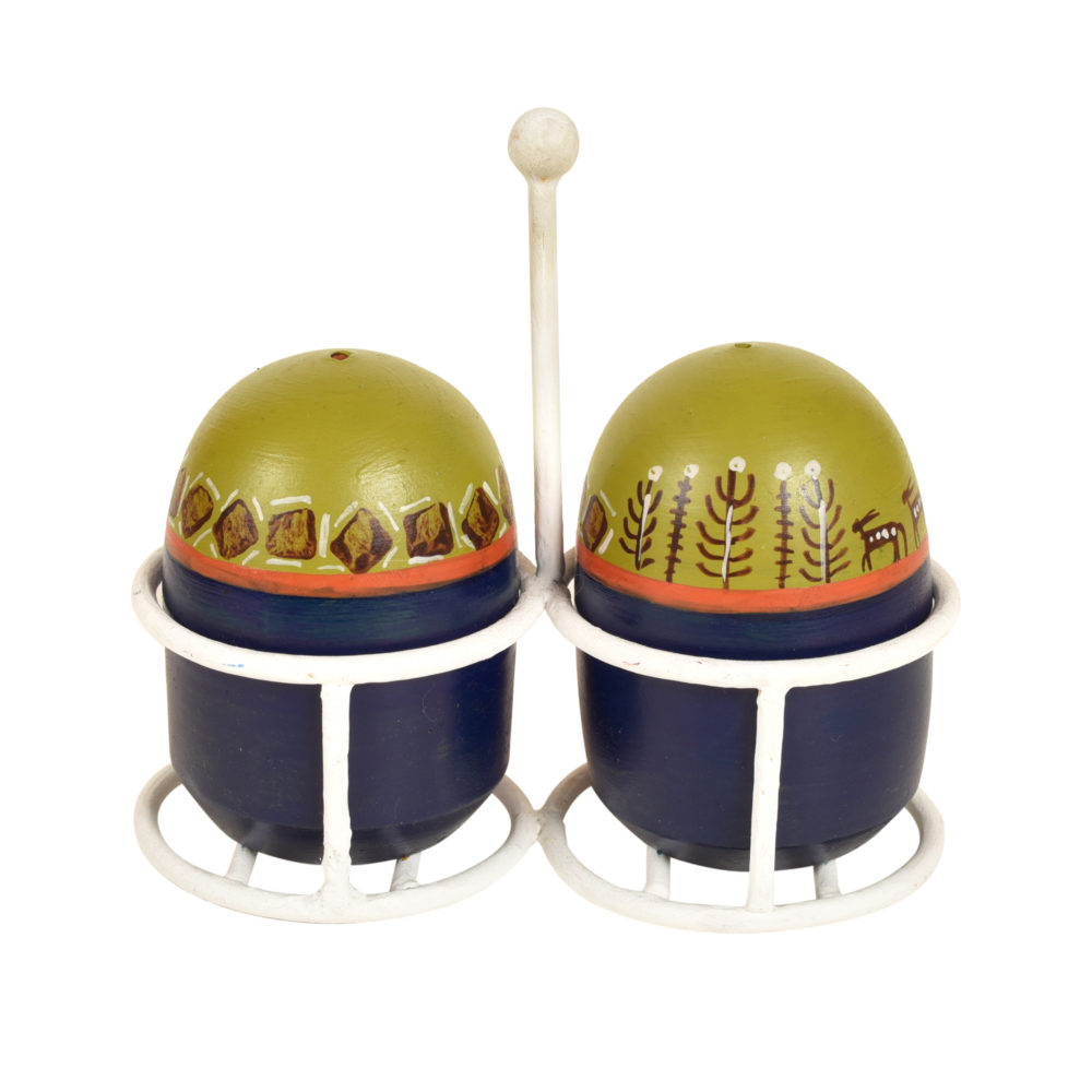 Moorni Oggy Salt n Pepper Dispensers with Metal Stand