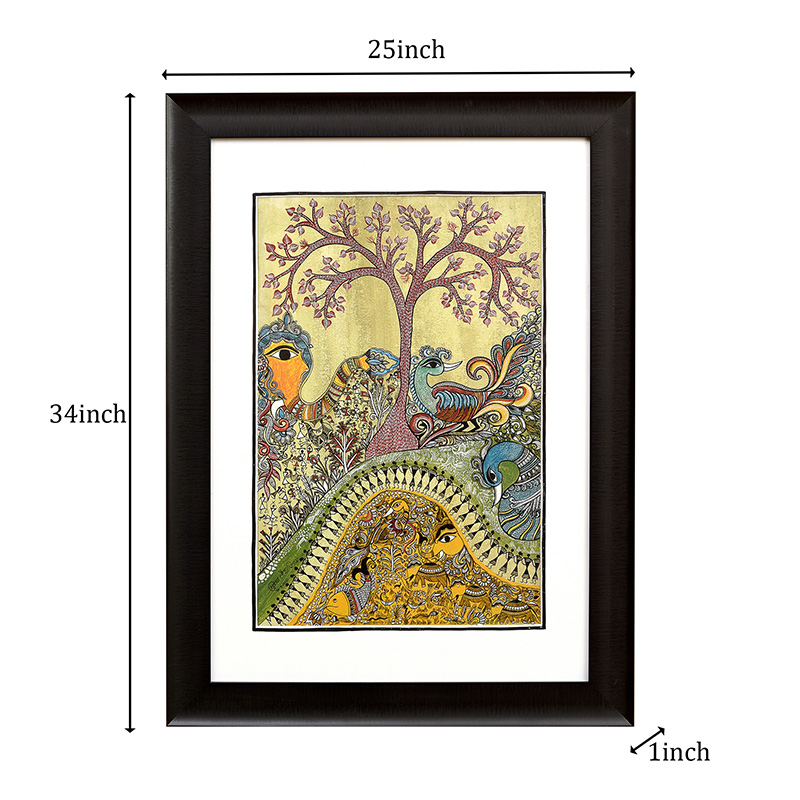 Moorni Wall Decor Warli-Madhubani Fusion Painting
