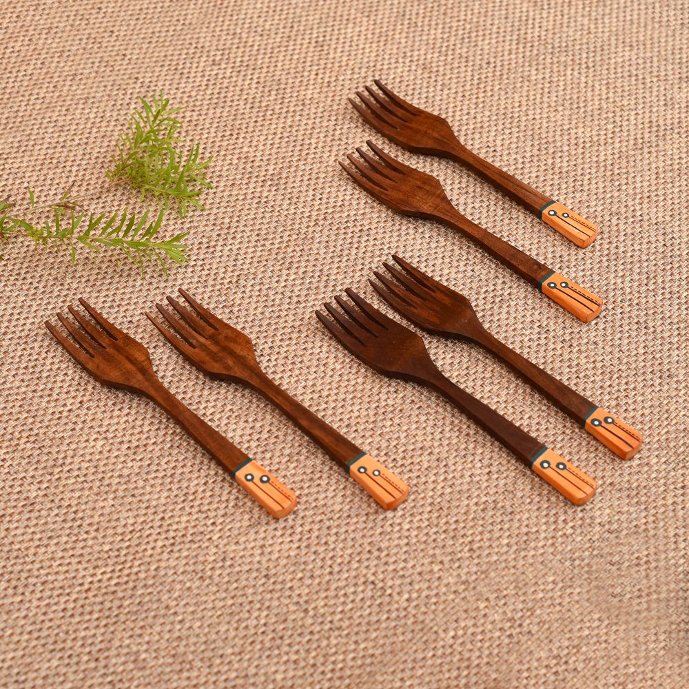 Moorni Handcrafted Wooden Forks (So6)