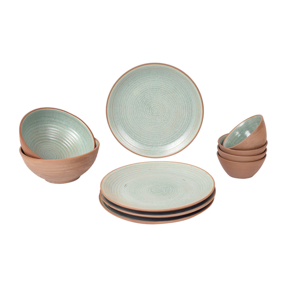 Moorni Desert Sand Dinner Set of 4 Plates, 2 Serving Bowl and 4 Sweet Bowls (SO10)