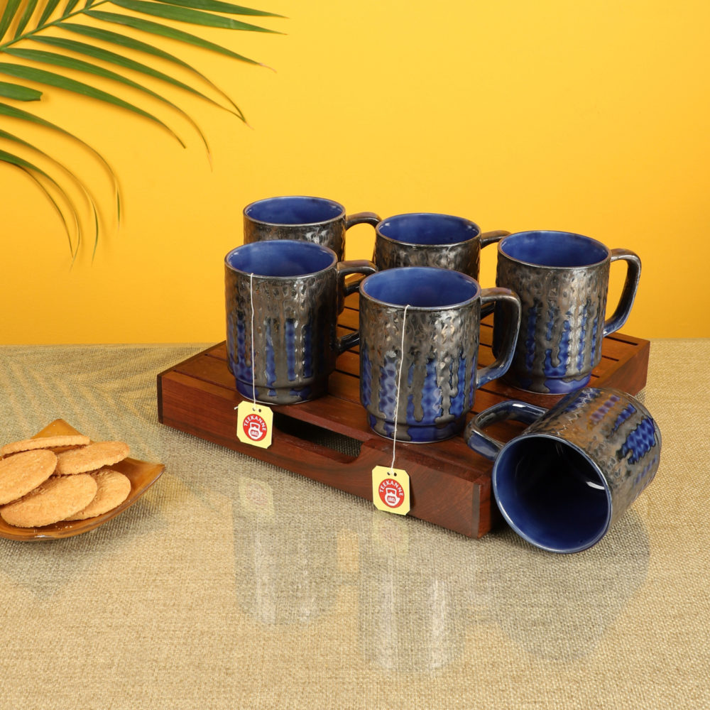 Moorni Midnight Blue Tea Cups Set of 6