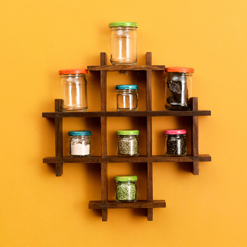 Moorni Spices Organizer For Wall Set Of 8 - (13x2x13 in)