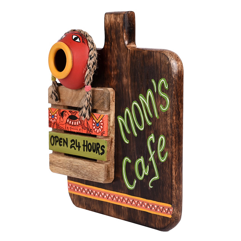 Moorni Kitchen Decor â€œMomâ€™s Cafeâ€ Handcrafted - (7.5x2.5x9 in)