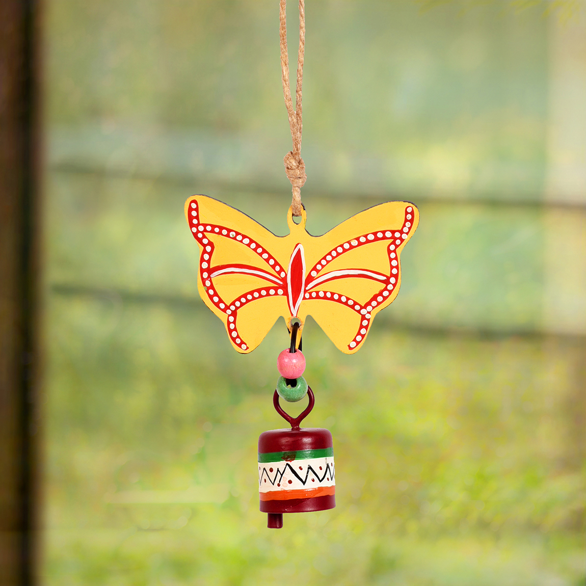 Moorni Yellow Butterfly Wind Chimes for Home Decor