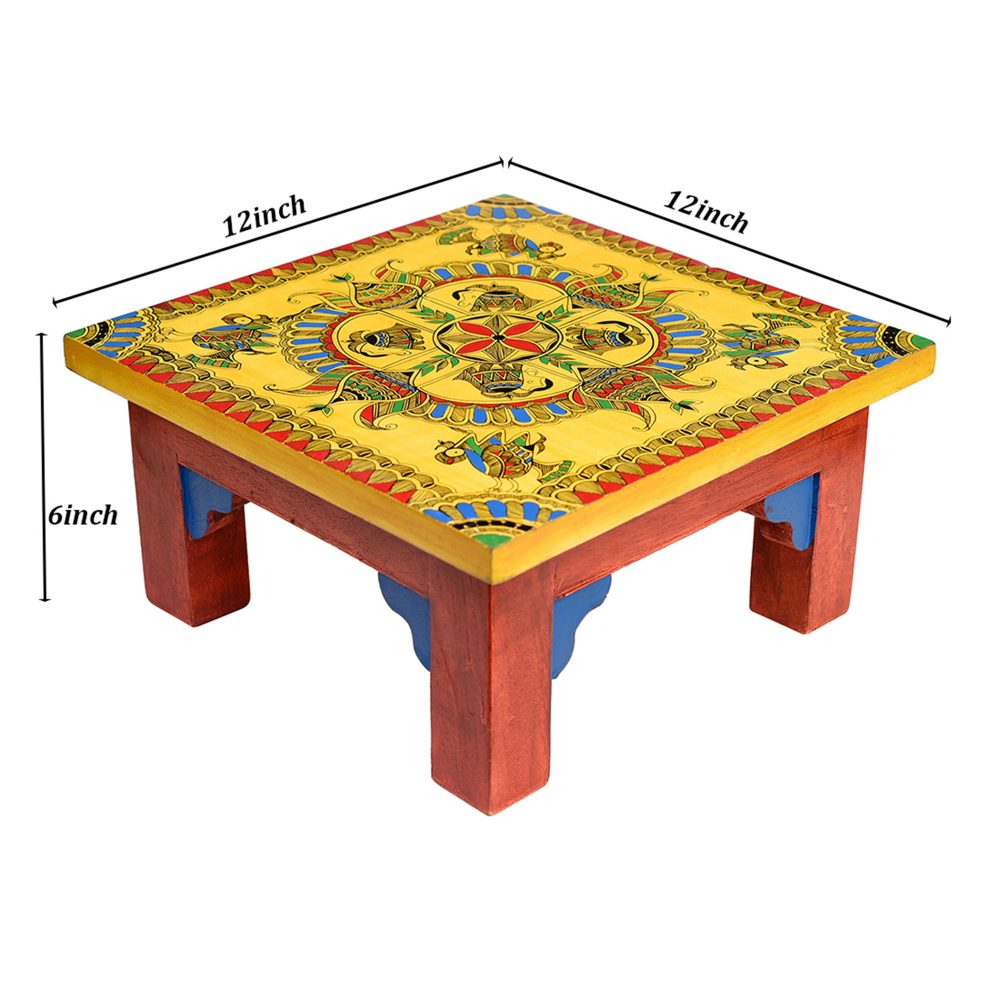 Moorni Haldi Chowki in Wood (12x12x6)