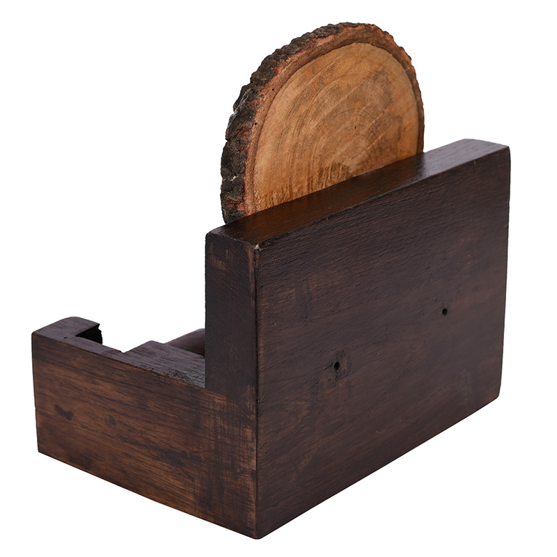 Moorni Tissue Roll/Towel Holder Handcrafted in Wood with Folk Art - (6x4x6 in)