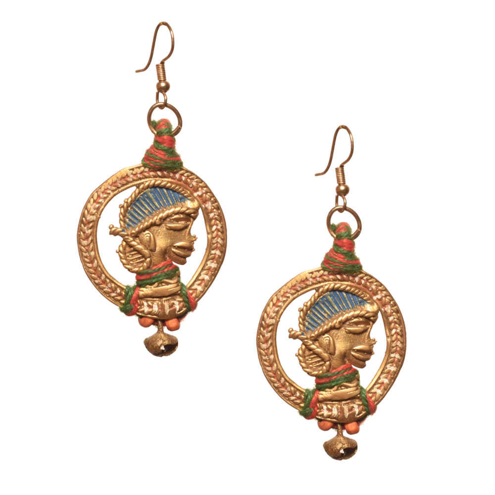 Moorni The waiting Empress Handcrafted Tribal Dhokra Earrings