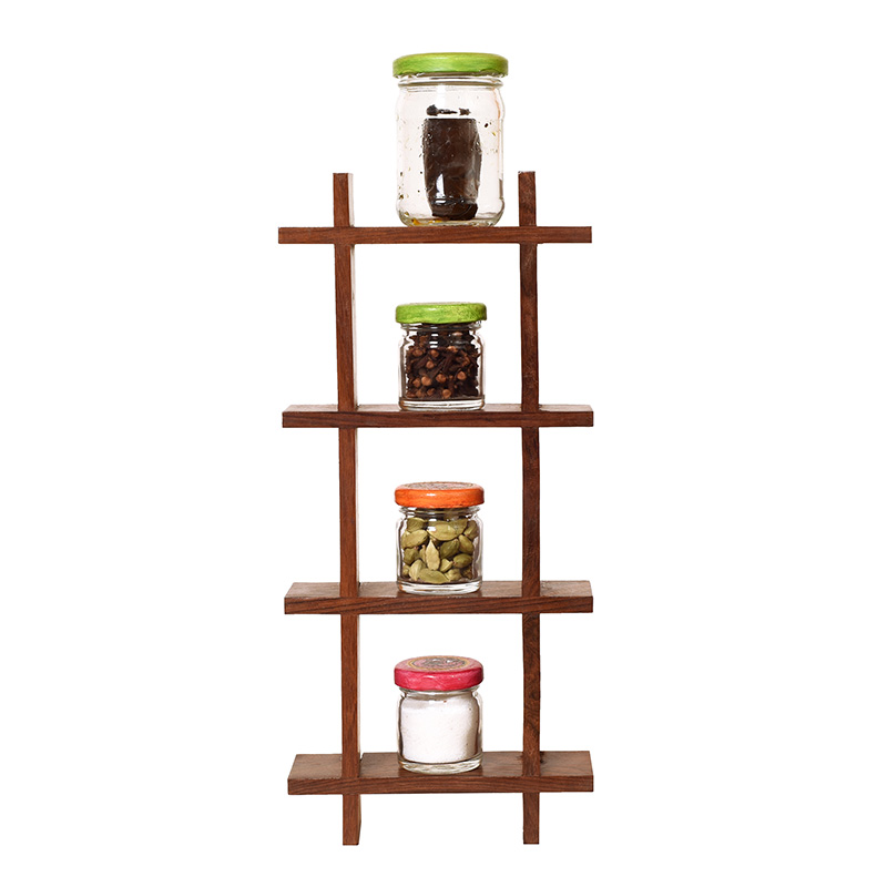 Moorni Wall Decor Ladder & 4 Spice Jars - (13x2x6 in)