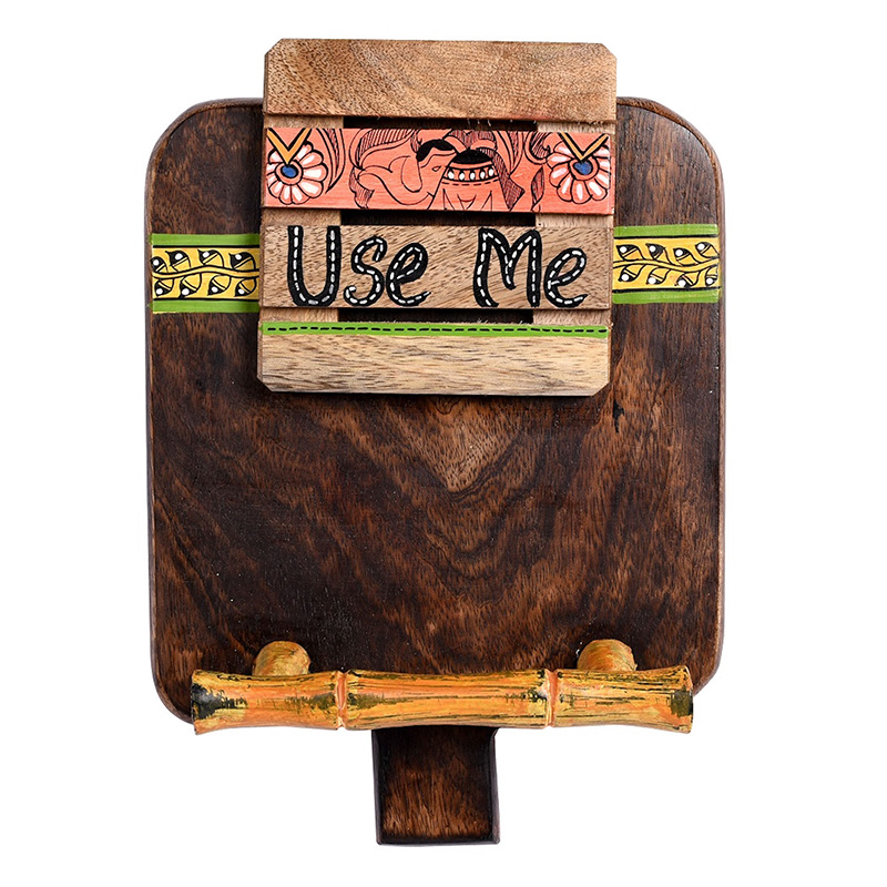 Moorni Towel Holder Handcrafted Tribal Art - (7x2.2x9.6 in)