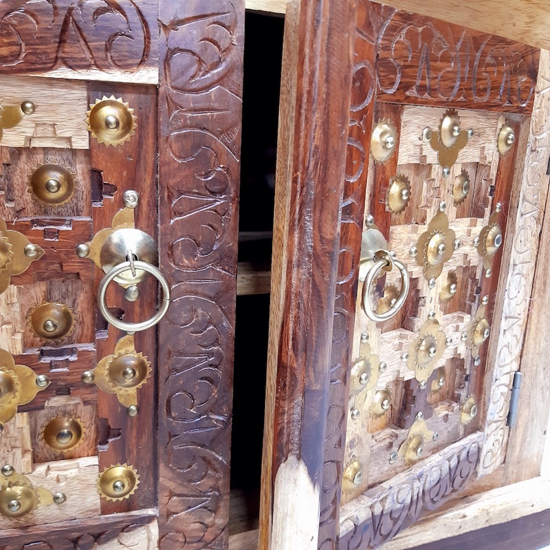 Moorni Home Wooden Temple With Storage Real Wood