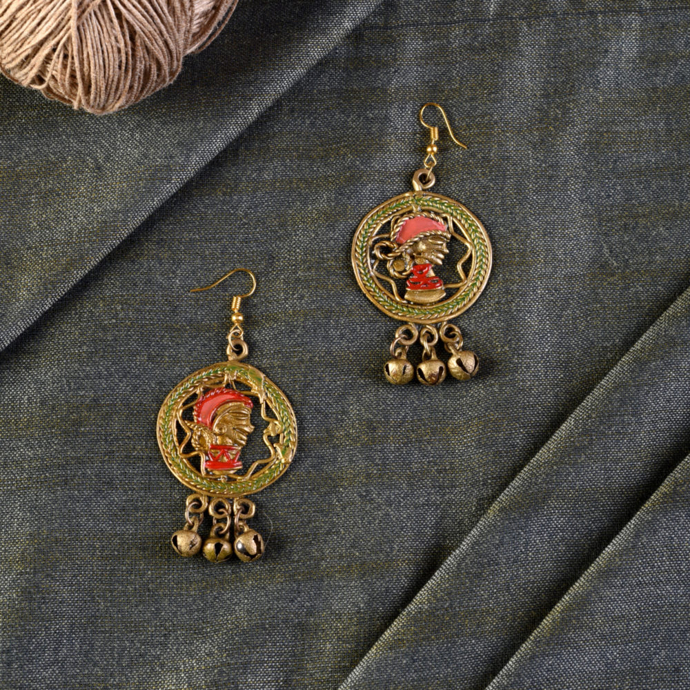 Moorni The Empress Star Handcrafted Trobal Dhokra Earrings