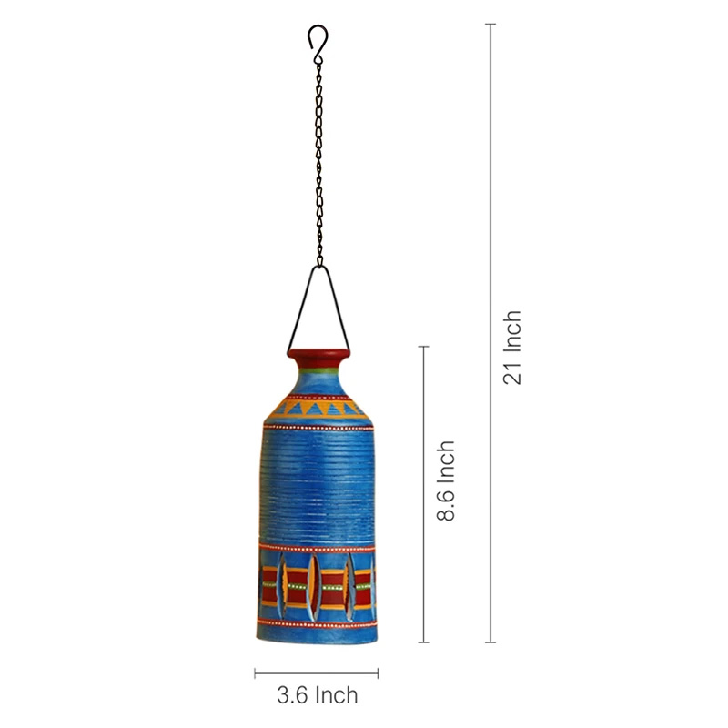 Moorni Roma-C Terracotta Pendant Lamp In Azure Blue