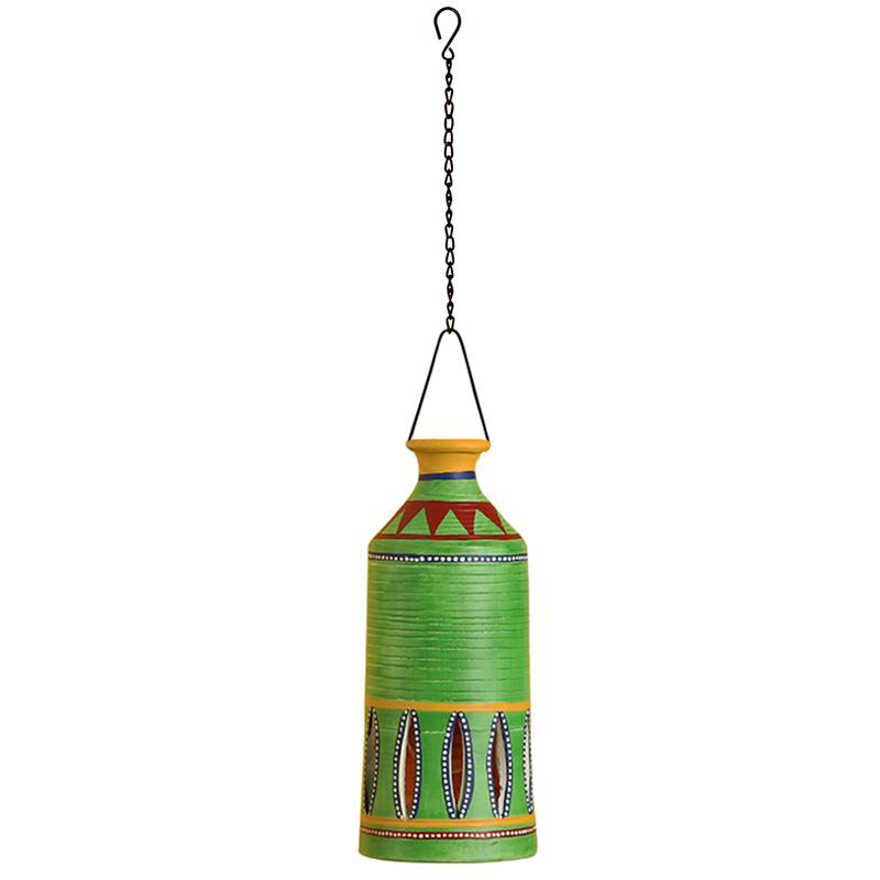 Moorni Roma-D Terracotta Pendant Lamp In Lemon Green