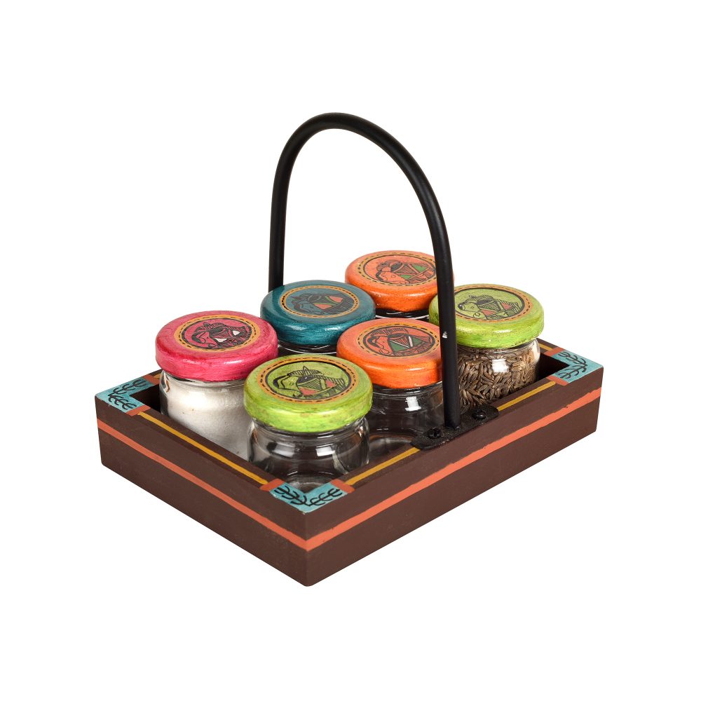 Moorni Colourful Condiment Containers So6 with Tray (6x4.5x5.5)