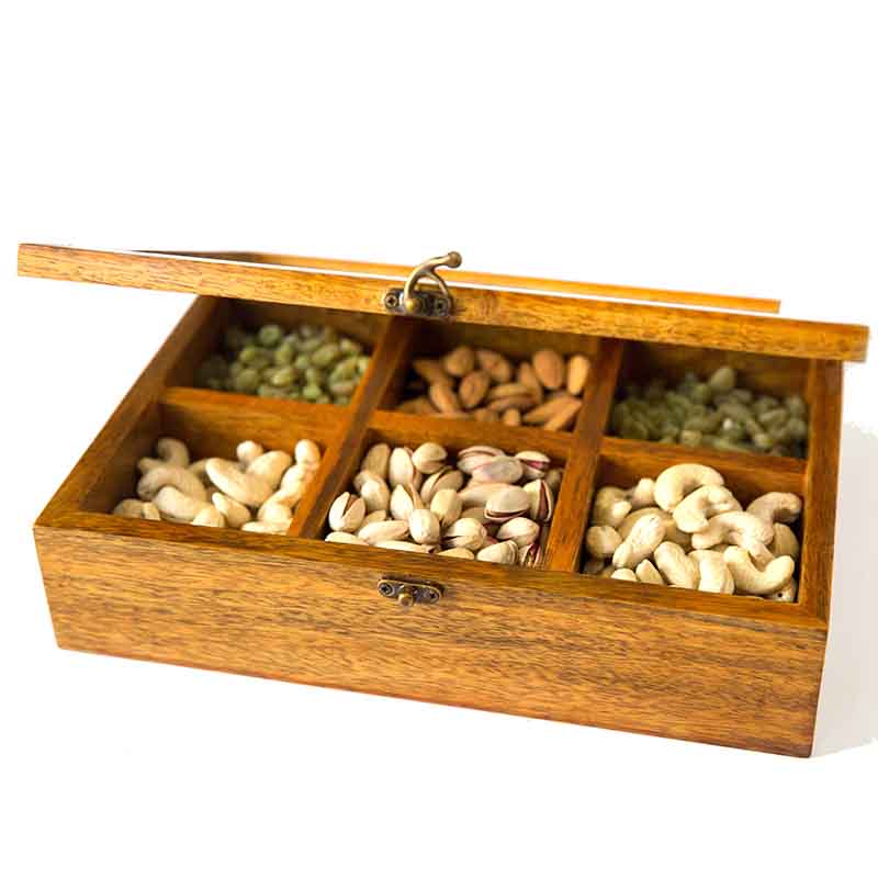 Olha-o Dry Fruit Box with Six Compartments
