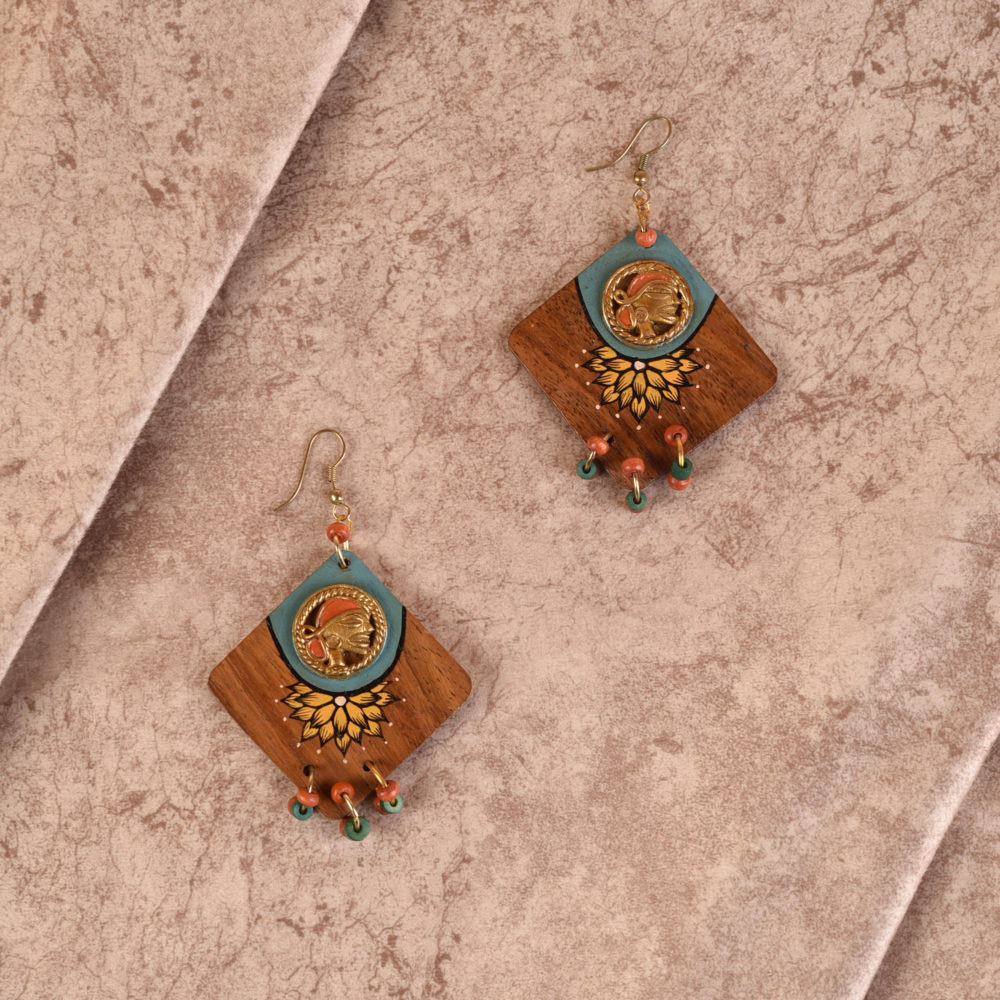 Moorni Butterfly-IVx Handcrafted Tribal Wooden Earrings