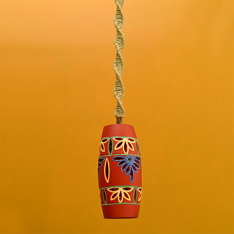 Reno-A Terracotta Pendant Lamp In Red