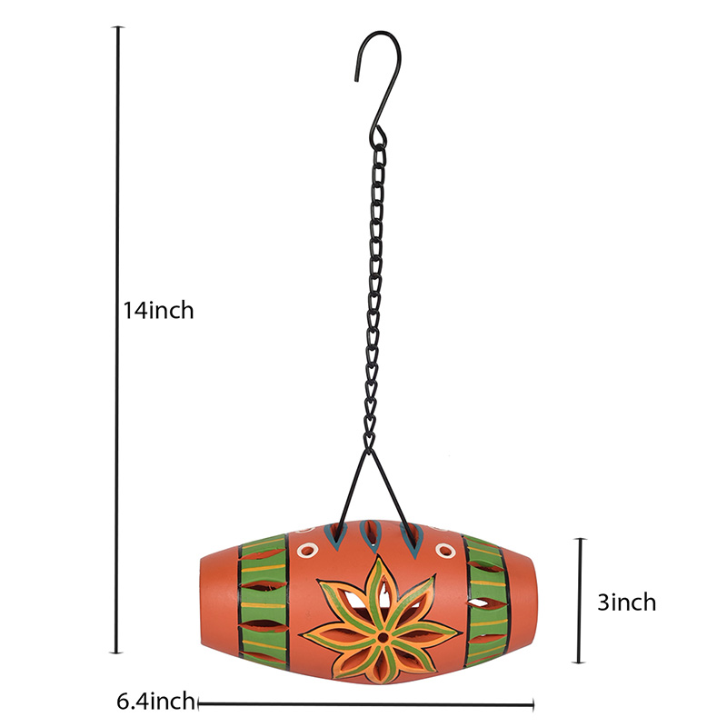 Moorni Terracotta Multicolor Handcrafted Hanging Tea light