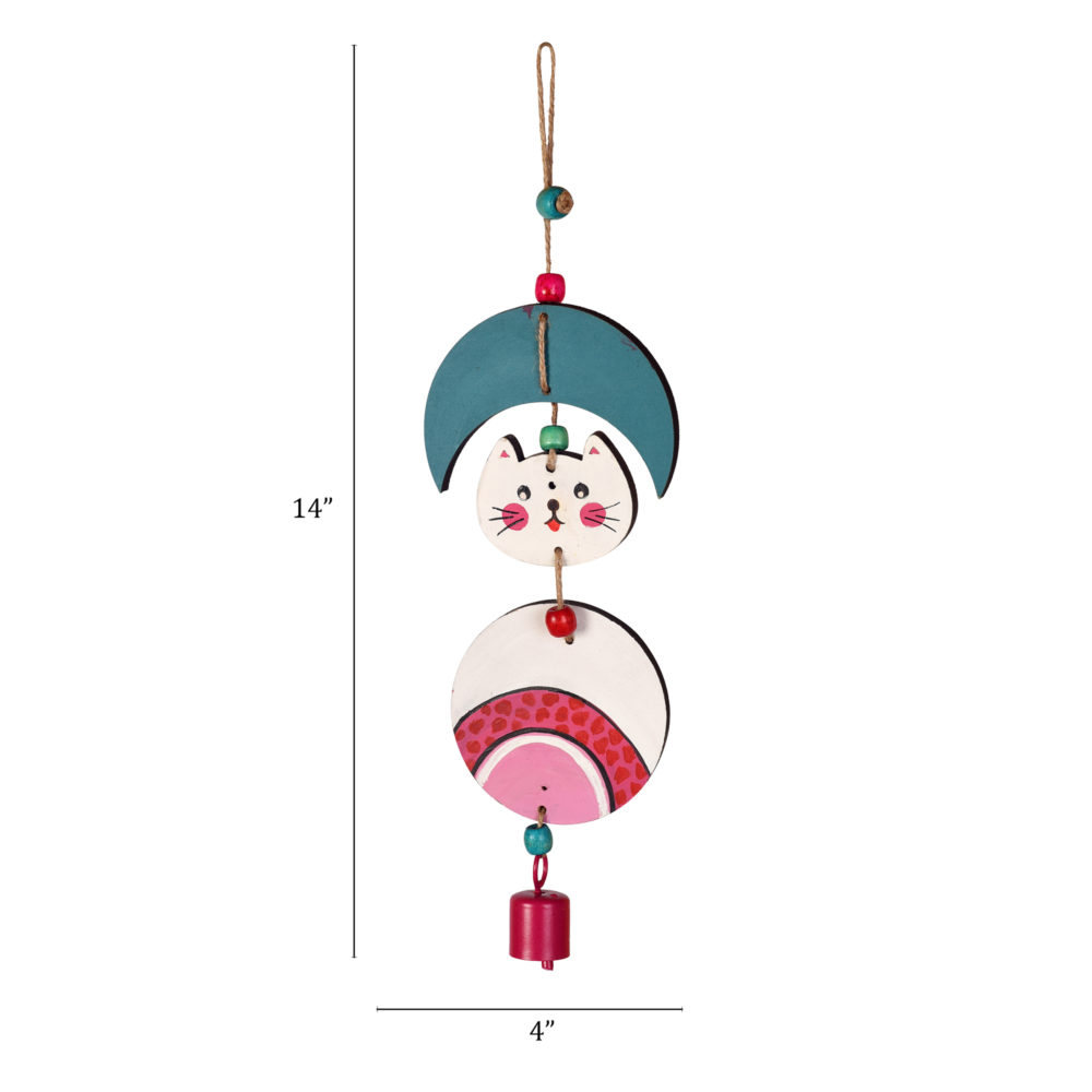 Moorni Hello Kitty Wind Chime in Pastel White (14x4)