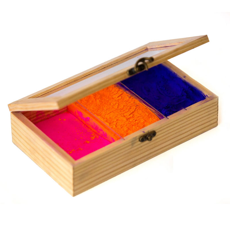 Olha-o Tribe Pine Wooden Box with Partition