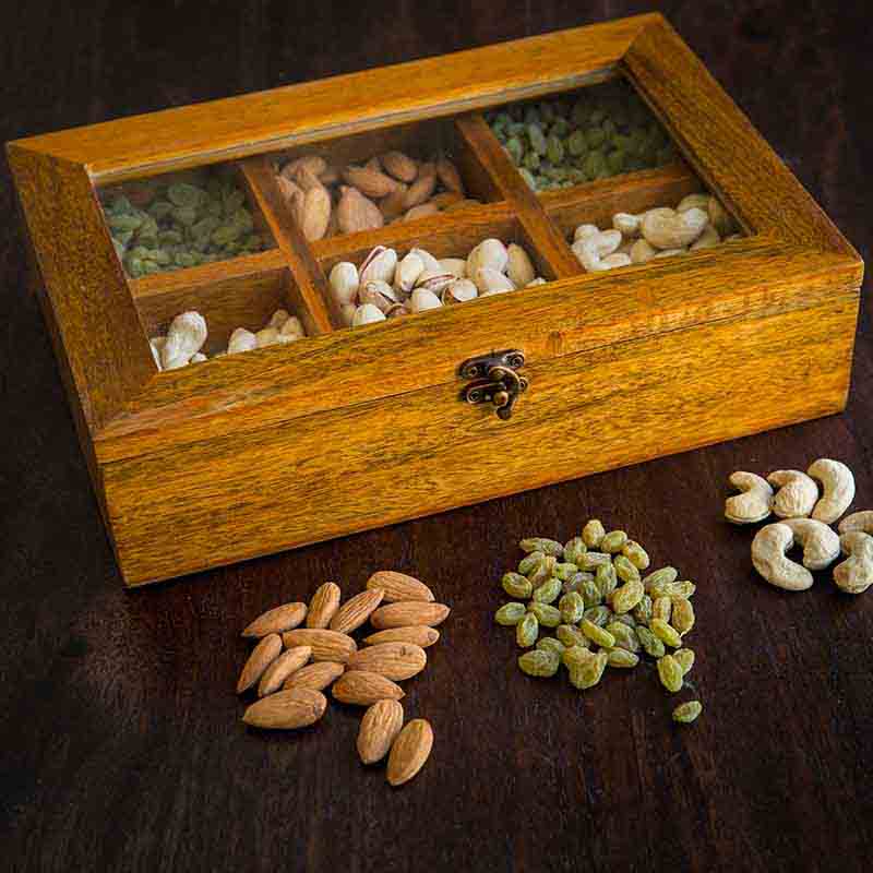 Olha-o Dry Fruit Box with Six Compartments