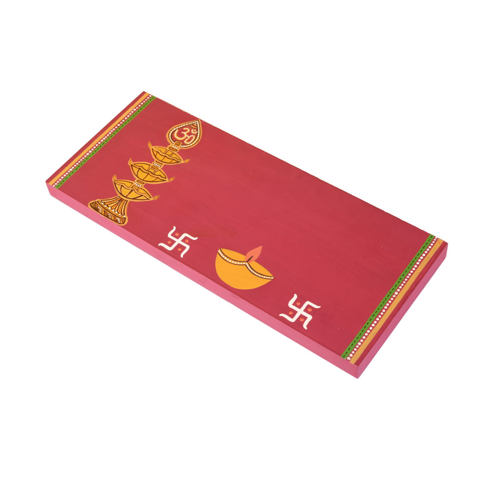 Moorni Laxmi Ganesh Puja Chowki in Shubh Red (12x0.5x5)