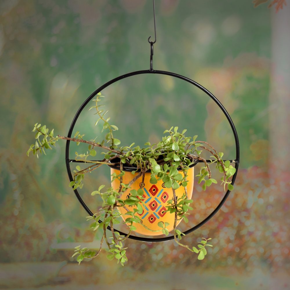 Moorni Yellow hanging planter (12x6x14)