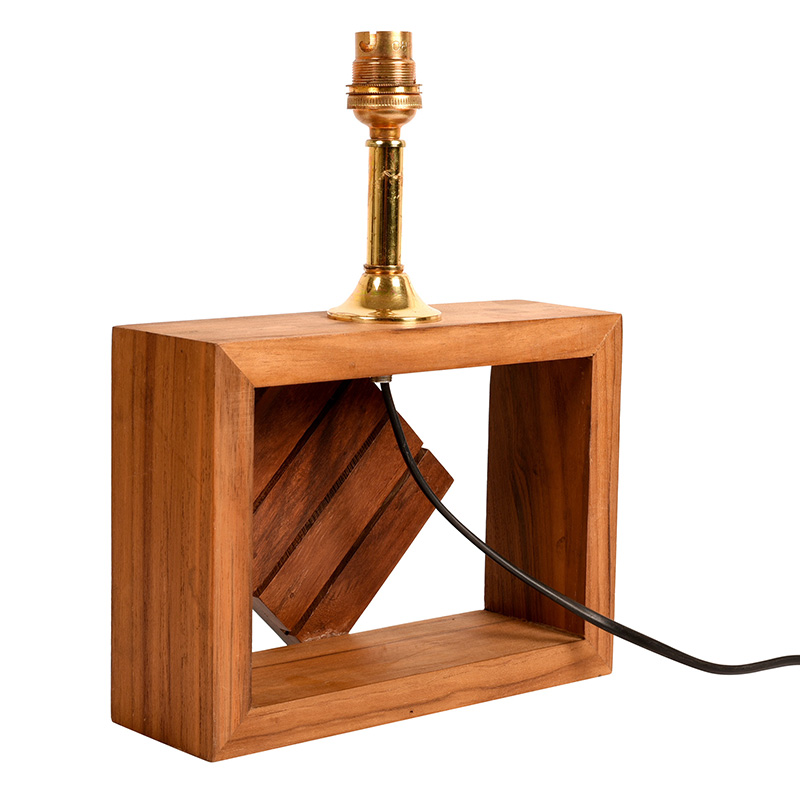 Moorni Table Lamp Handcrafted Wooden Tribal Art Bird SQ White 10in Shade - (8x4x10.7 in)