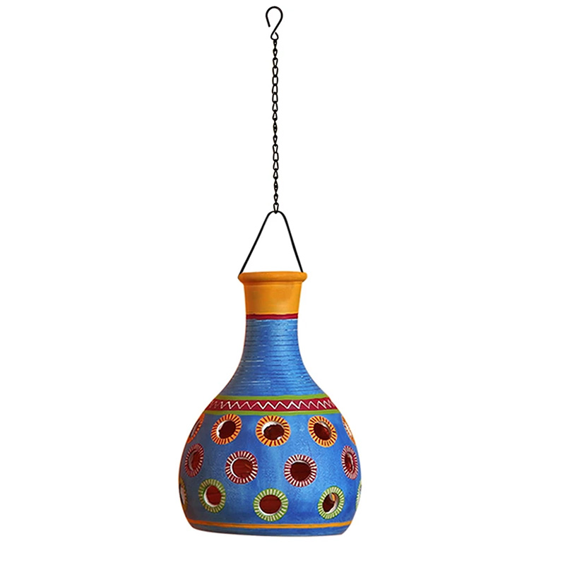 Moorni Ruso-C Terracotta Pendant Lamp In Azure Blue