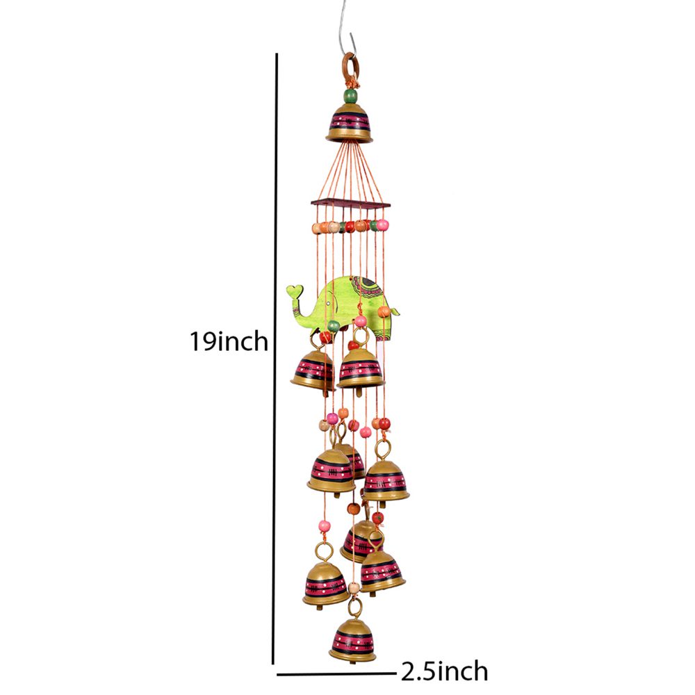 Moorni Windchime Elephant 9 MetalBells B (19x2.5x)