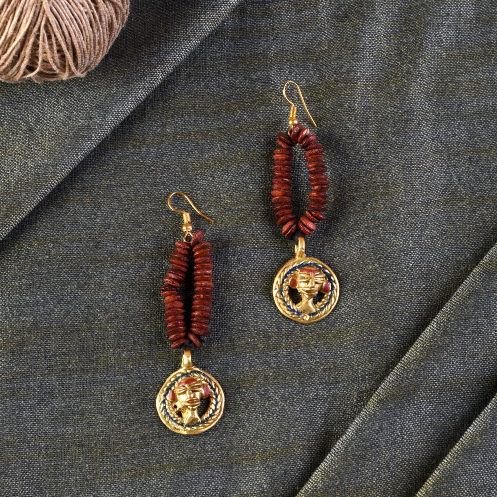 Moorni The Empress Loop Handcrafted Tribal Dhokra Earrings