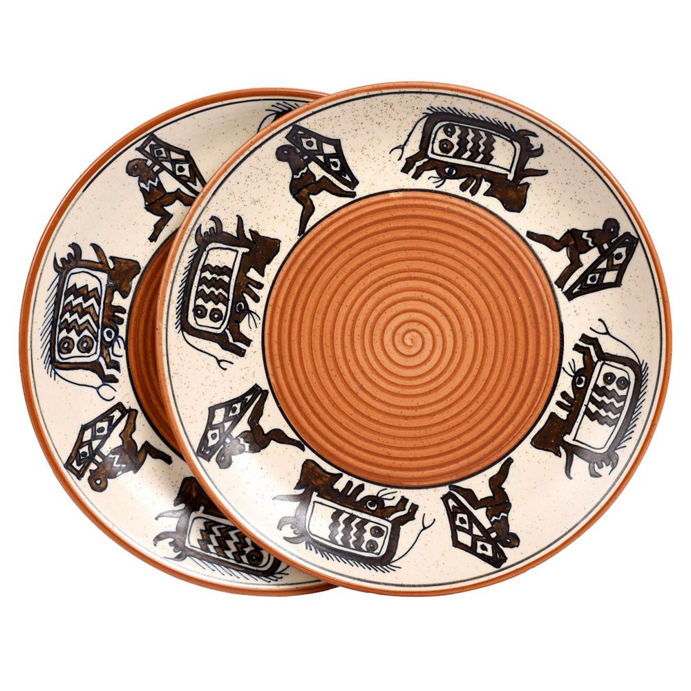 Moorni Tribal Village Dinner Plate (Set of 2) (1.1x10)