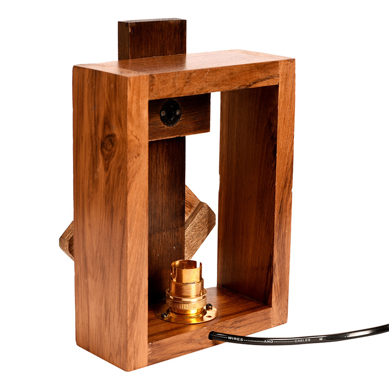 Moorni Wall Lamp Handcrafted in Wood with Tribal Motifs - (6x4x9 in)