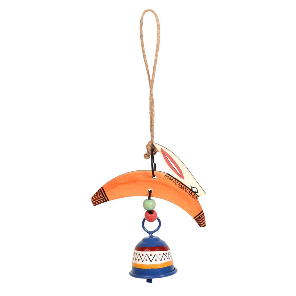Moorni Rabbit Wind Chimes with Metal Bell for Outdoor Hanging and Home Decoration