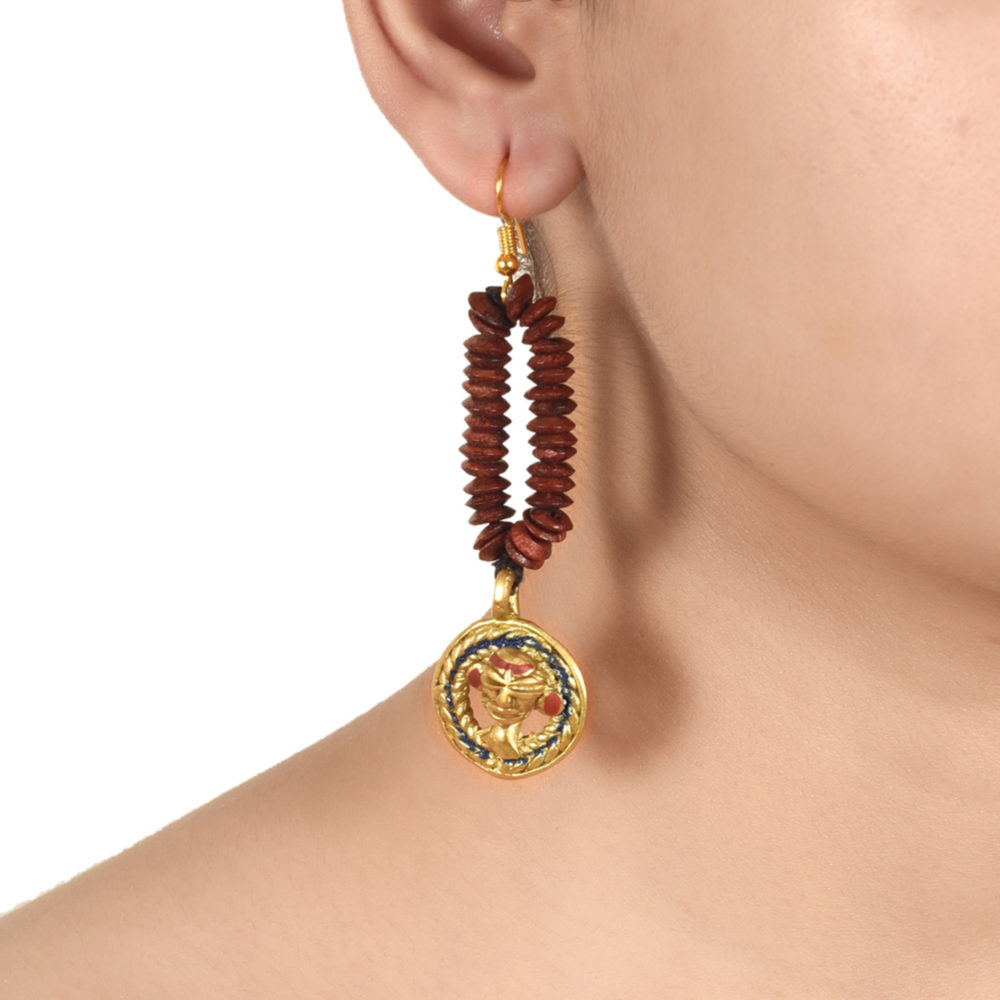 Moorni The Empress Loop Handcrafted Tribal Dhokra Earrings