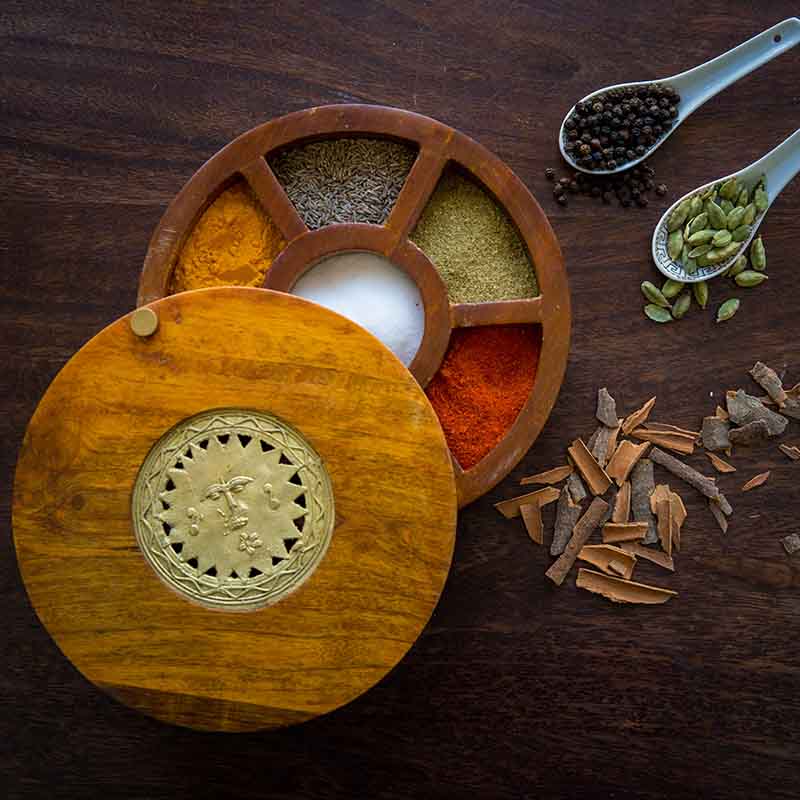 Buy Handcrafted Wooden Spice Mortar And Pestle In Dark Brown In Dubai Uae Gcc Moorni Com