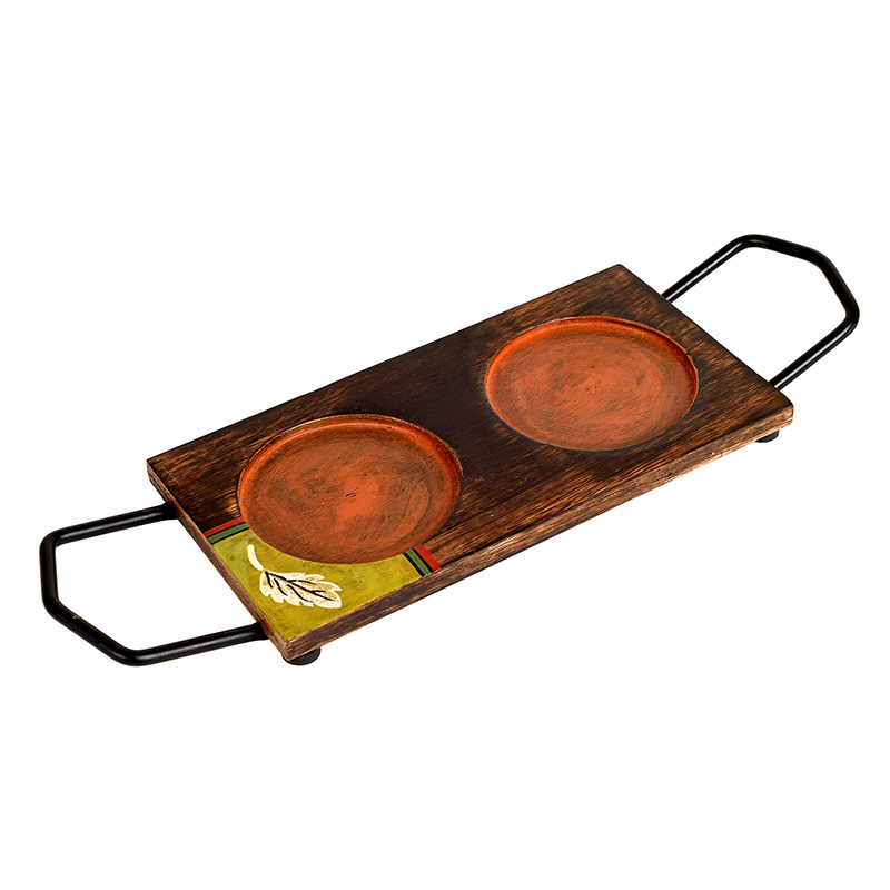 Moorni Hook-ed Snack Bowls So2 with Rectangular Tray Small - (13.5x4.5x4.5 in)