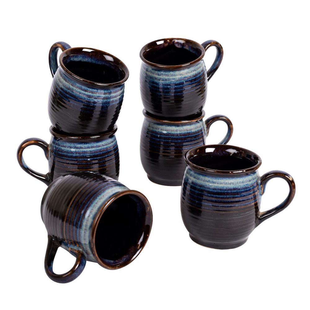 Moorni Cup Ceramic Dark Blue (Set of 6) (4x2.6x3.1)