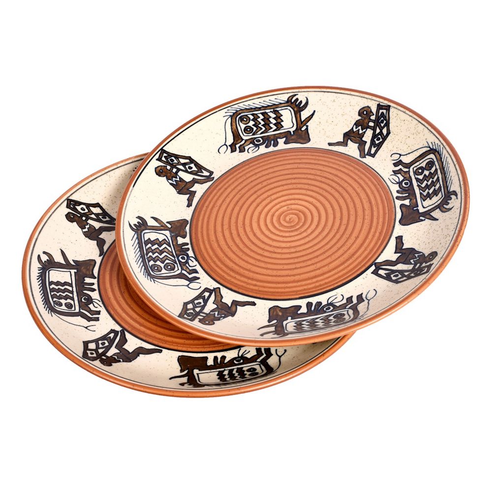 Moorni Tribal Village Dinner Plate (Set of 2) (1.1x10)