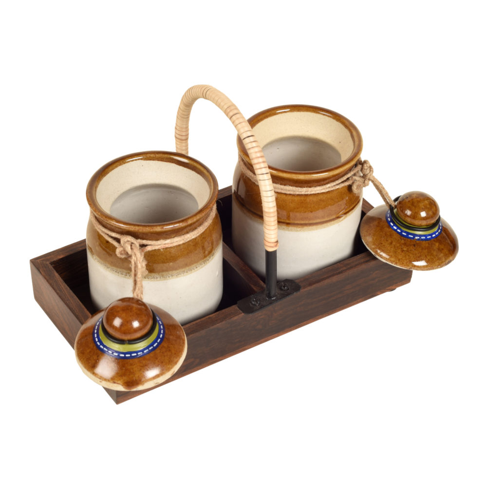 Moorni Chatore Barni Set with Cane embellished Tray