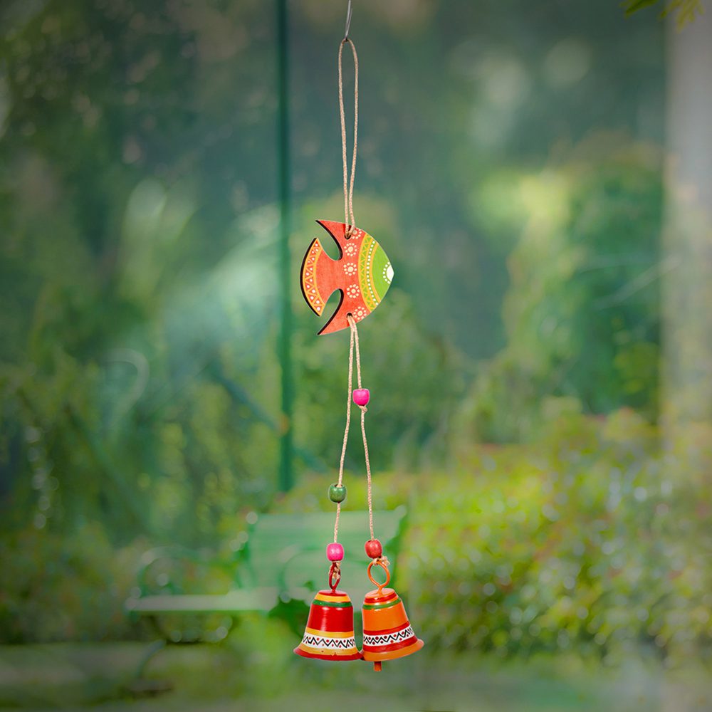 Moorni Windchime Orange Fish 2 Metal Bells (16x3)