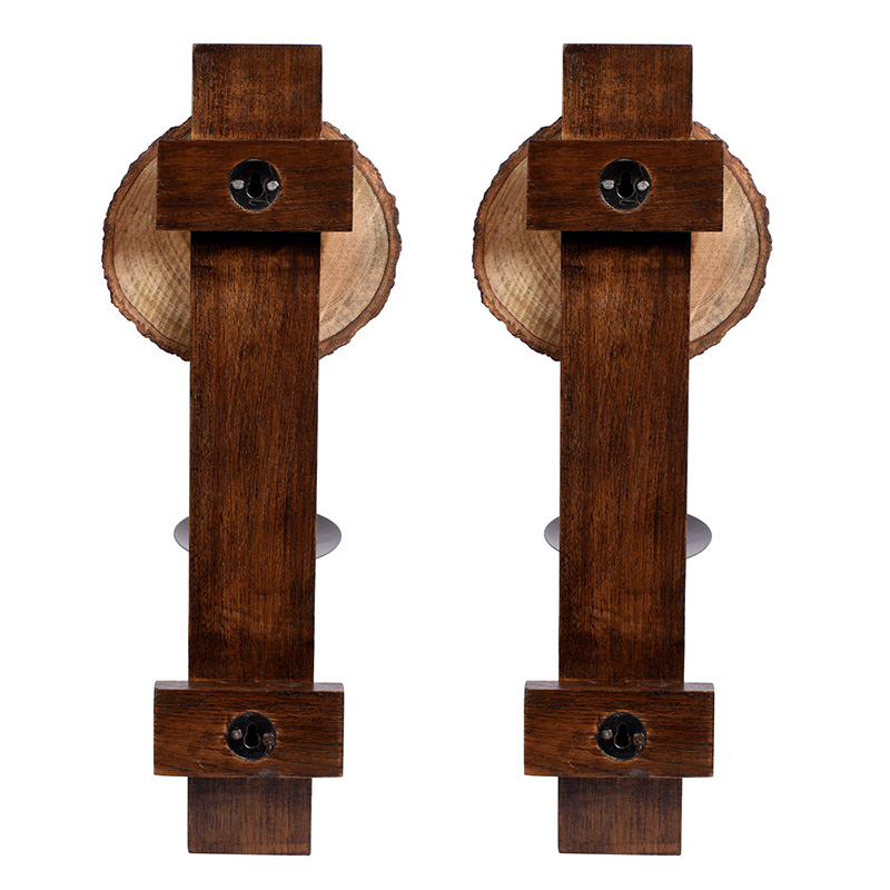 Moorni Wall Mounted Wooden Candle Stand With Tribal Art