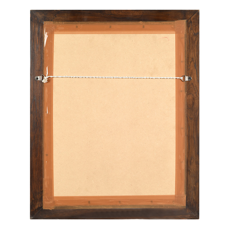 Moorni Midnight Blue Rectangular Teakwood Mirror - (21x17 in)
