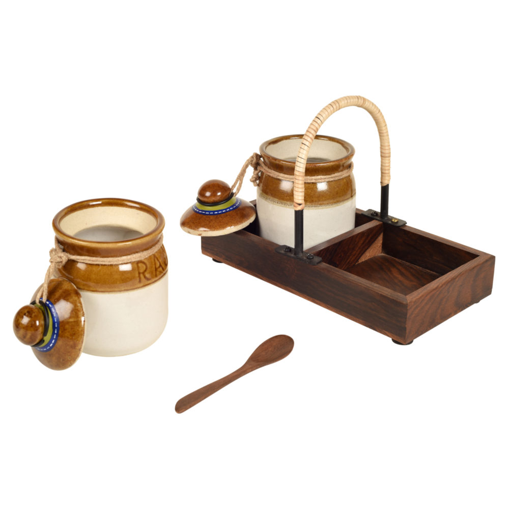 Moorni Chatore Barni Set with Cane embellished Tray