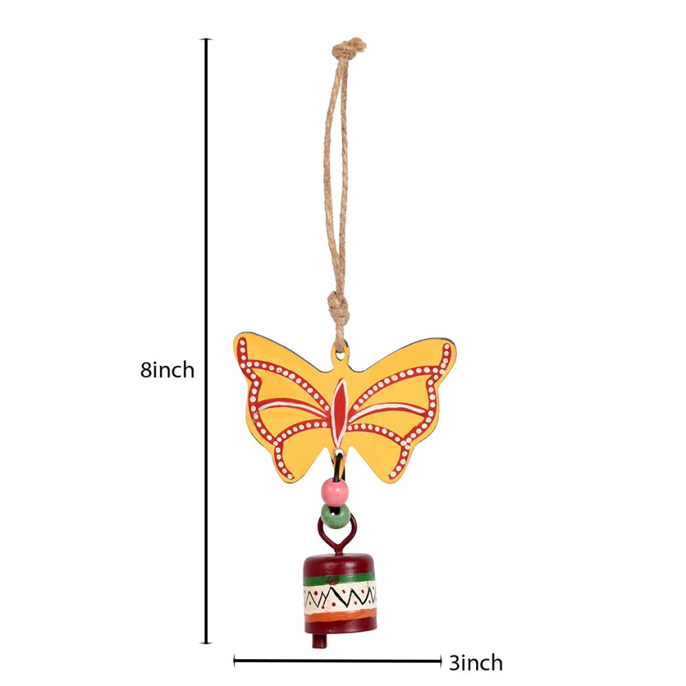 Moorni Yellow Butterfly Wind Chimes for Home Decor